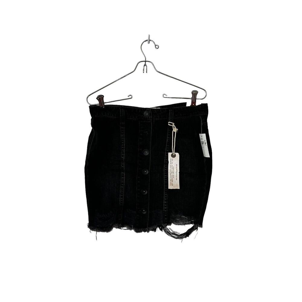 Band‎ of Gypsies Skirt sz 28 Hayden black distressed denim new